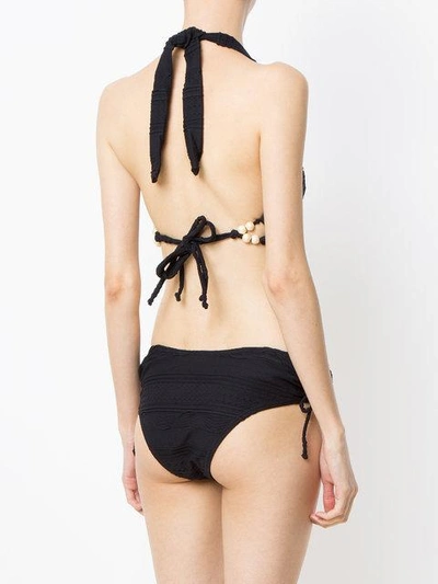 Shop Amir Slama Faux Pearl Embellished Bikini Set In Black