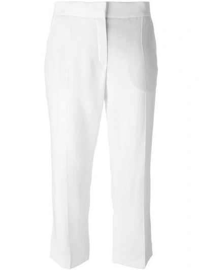 Shop Lanvin Cropped Trousers In White