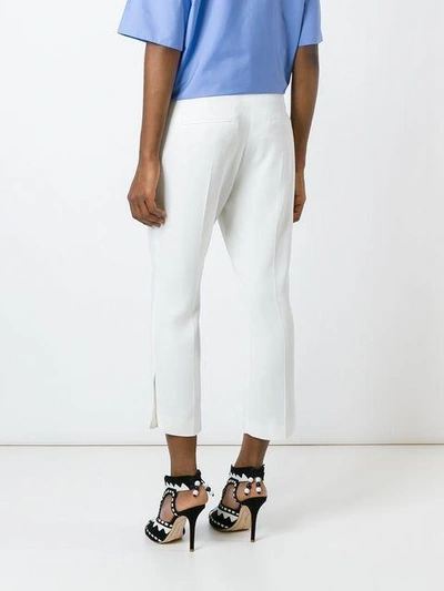 Shop Lanvin Cropped Trousers In White