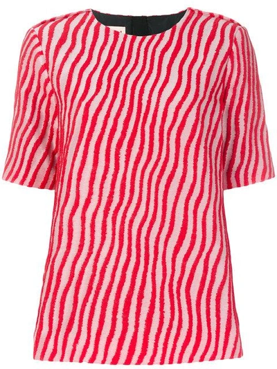 Shop Marni Wave Striped Blouse - Red