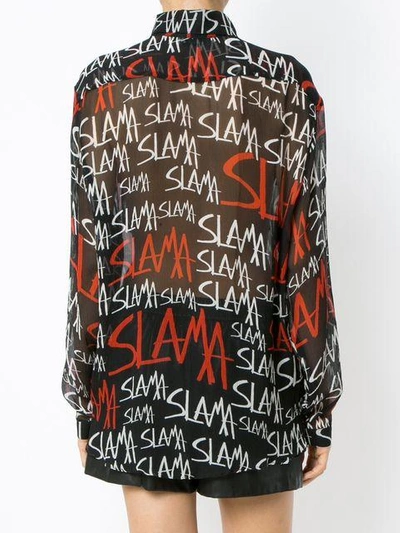 Shop Amir Slama Logo Print Shirt - Black
