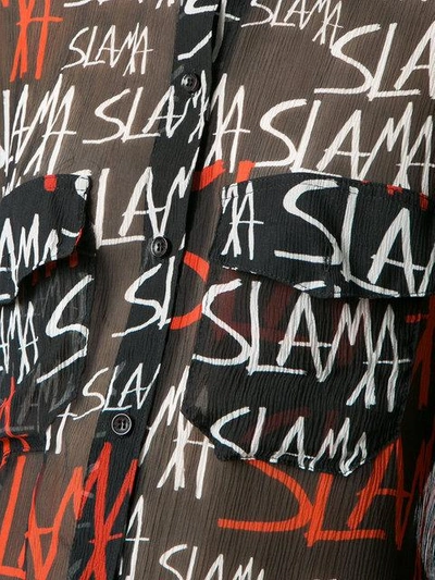 Shop Amir Slama Logo Print Shirt - Black