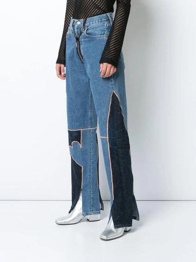 Shop Neith Nyer Crystal Detail Jeans In Blue
