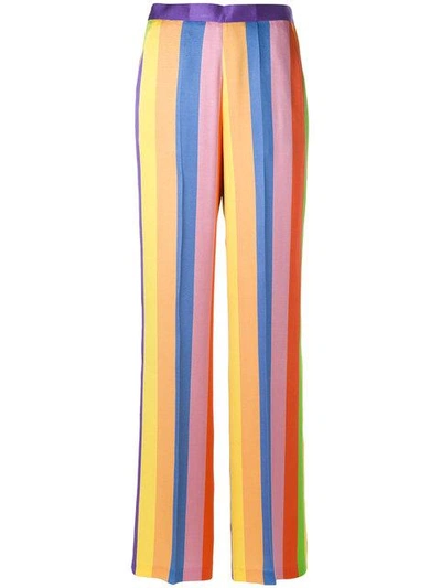 Shop Etro Wide-leg Striped Trousers