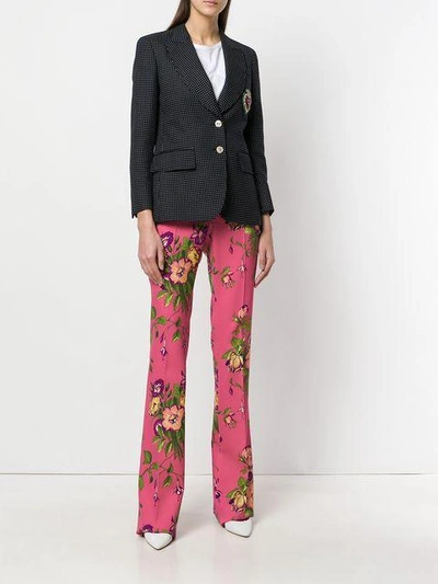 Shop Gucci Floral Tailored Trousers In Pink