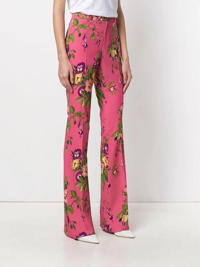 Shop Gucci Floral Tailored Trousers In Pink
