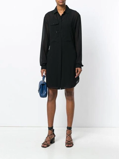 Shop Saint Laurent Classic Shirt Dress In Black