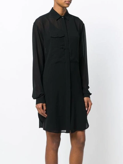 Shop Saint Laurent Classic Shirt Dress In Black