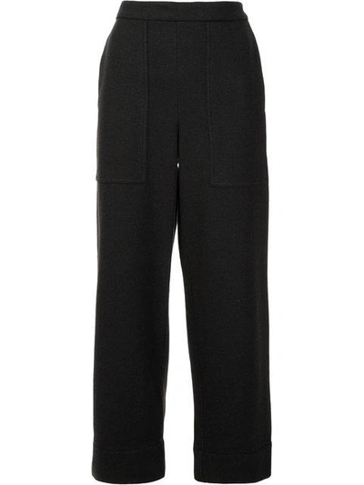 Shop Lemaire Cropped Trousers - Grey