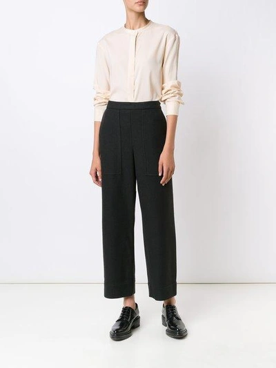 Shop Lemaire Cropped Trousers - Grey