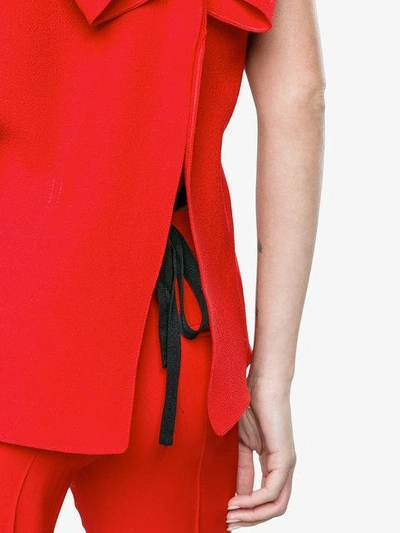 Shop Roland Mouret Raywell Wool Top - Red