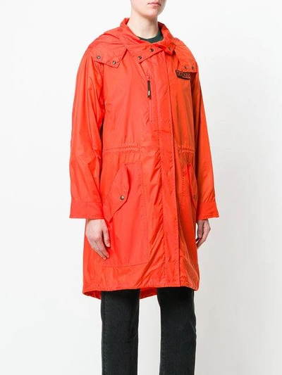 Shop Kenzo Oversized Rain Coat - Yellow