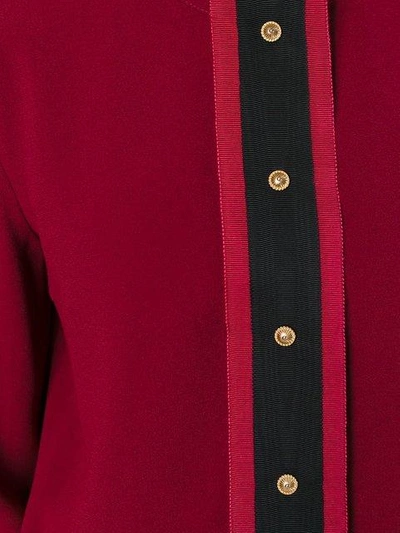 Shop Fausto Puglisi Collarless Shirt - Red
