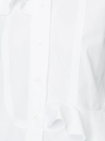 Shop Maison Rabih Kayrouz Collarless Ruffle Blouse In White