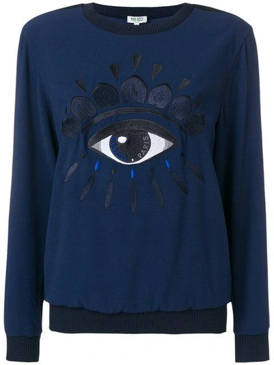 Shop Kenzo Eye Jumper In Blue