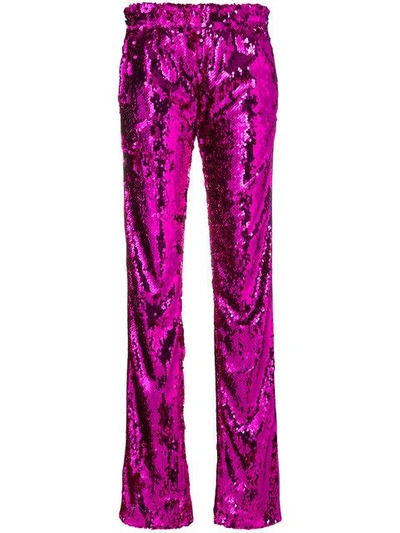 Shop Faith Connexion High-waisted Sequin Trousers In Pink