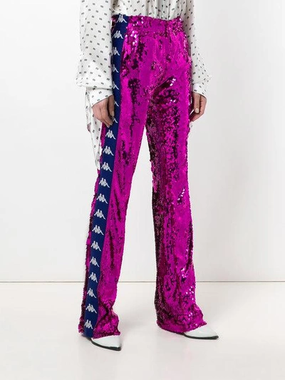 Shop Faith Connexion High-waisted Sequin Trousers In Pink