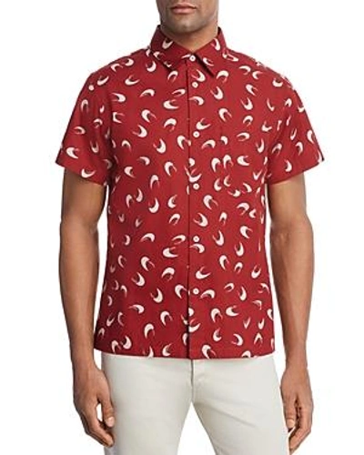 Shop Apc Cippi Pattern Regular Fit Button-down Shirt In Rouge