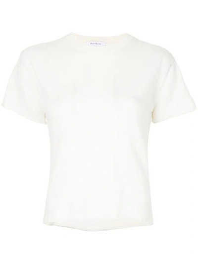 Shop Ryan Roche Crew Neck T-shirt In White