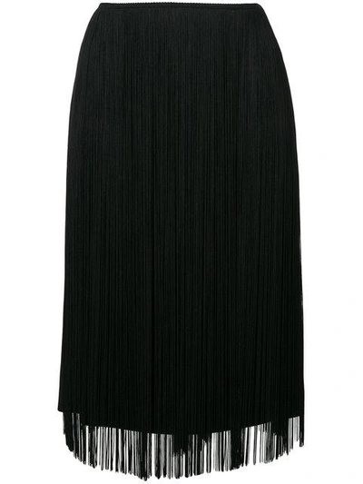 Shop Stella Mccartney Fringe Midi Skirt In Black