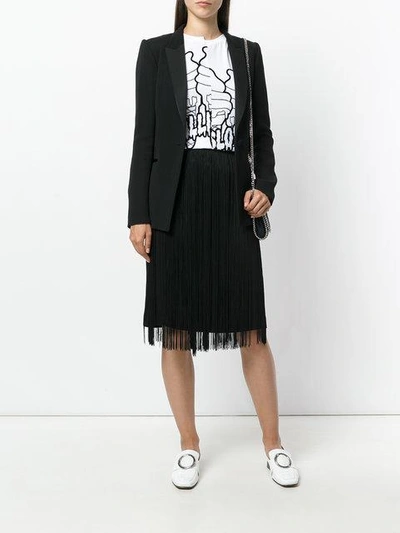 Shop Stella Mccartney Fringe Midi Skirt In Black