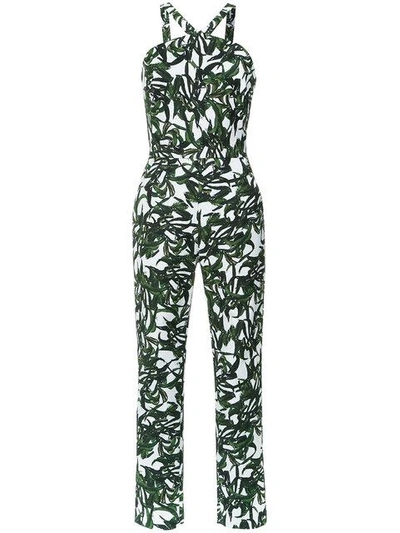 Shop Andrea Marques Triangle Neck Jumpsuit In Est Folhagem Areia