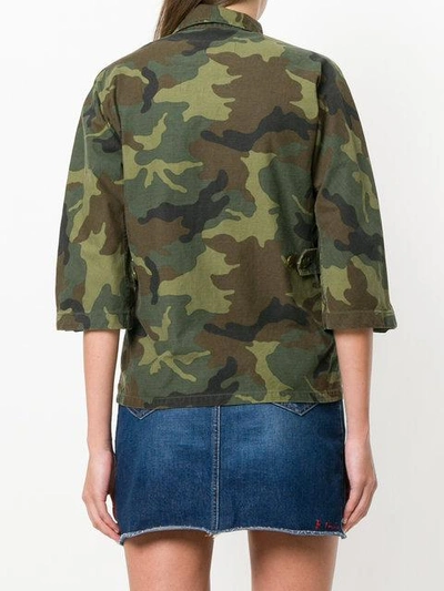 Shop R13 Camouflage Shirt Jacket In Green