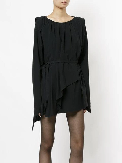 Shop Lemaire Asymmetric Hem Dress In Black