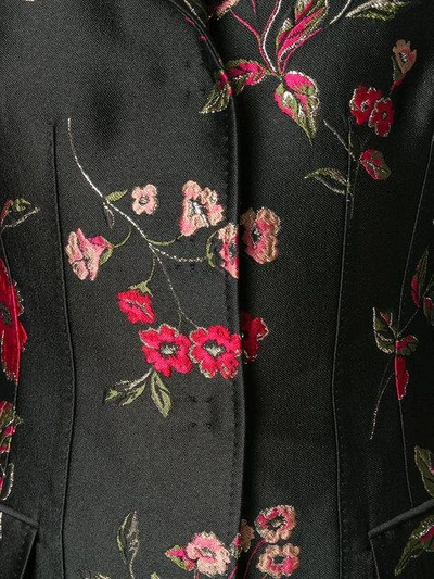 Shop Dolce & Gabbana Floral Jacquard Coat In Black