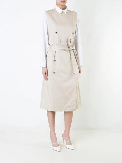 Shop Rokh Trench Style Dress - Brown