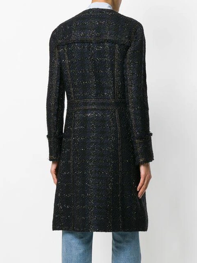 Shop Tory Burch Aria Tweed Coat - Black