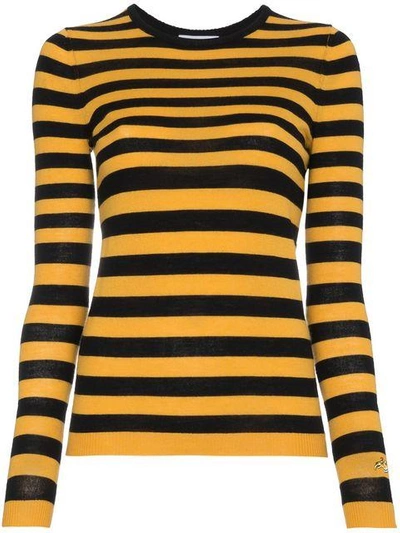 Shop Bella Freud Striped Wool Cashmere