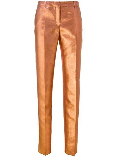 Shop Indress Slim-fit Trousers - Yellow & Orange