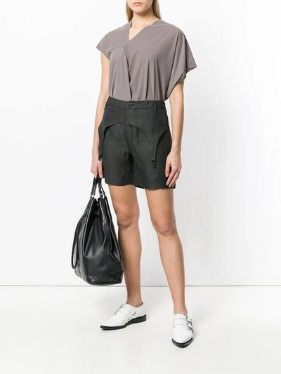 Shop Lost & Found Garter Shorts In Black