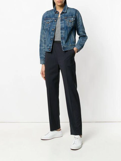 Shop Polo Ralph Lauren Cropped Denim Jacket In Blue