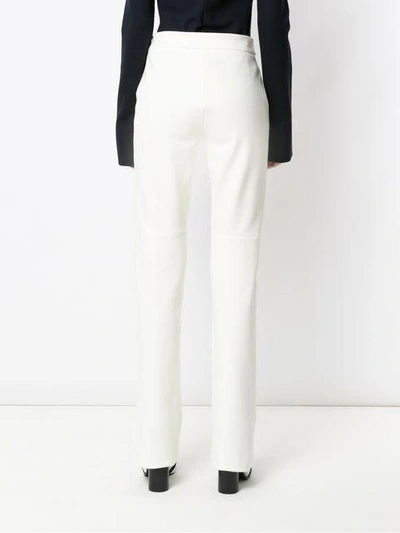 Shop Gloria Coelho High Rise Straight-fit Trousers In White
