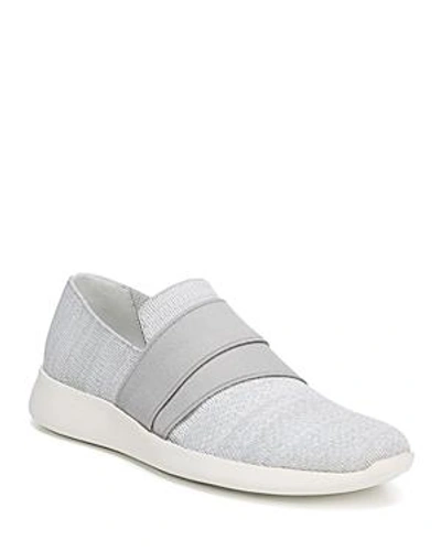 Shop Vince Women's Aston Marled Knit Slip-on Sneakers In White/gray