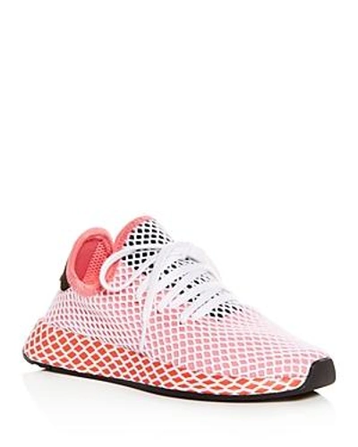 Shop Adidas Originals Women's Deerupt Net Lace Up Sneakers In Pink
