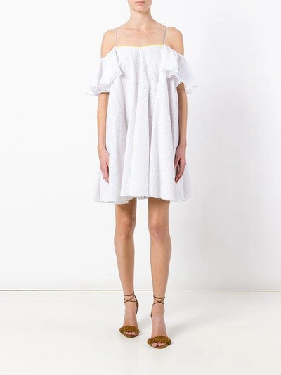 Shop Anna October English Embroidery Shift Dress In White