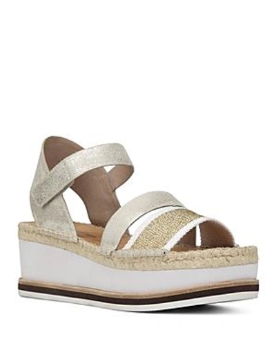 Shop Donald Pliner Women's Anie Platform Wedge Sandals In White Gold Platinum