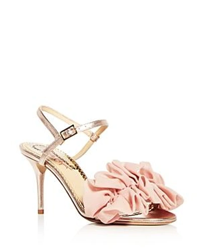 Shop Charlotte Olympia Women's Reia Leather & Chiffon Slingback High-heel Sandals In Pink