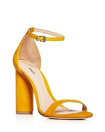 Shop Schutz Women's Jeannine Suede Ankle Strap High-heel Sandals In Sunshine Yellow
