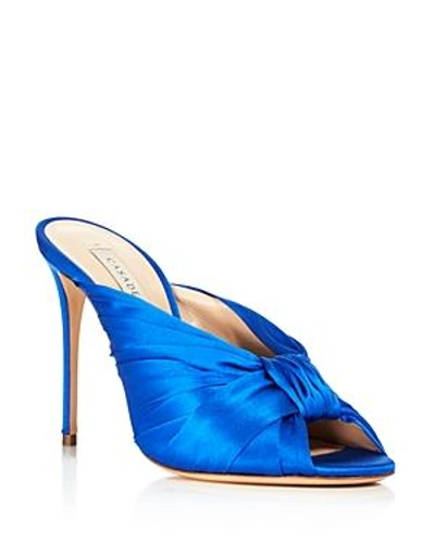Shop Casadei Women's Sophia Knot High-heel Slide Sandals In Blue