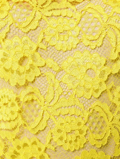 Shop Miahatami Floral Lace Top In Yellow