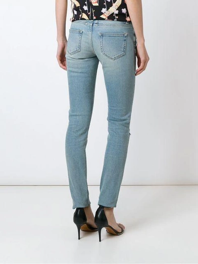 Shop Saint Laurent Stonewashed Skinny Fit Jeans In Blue