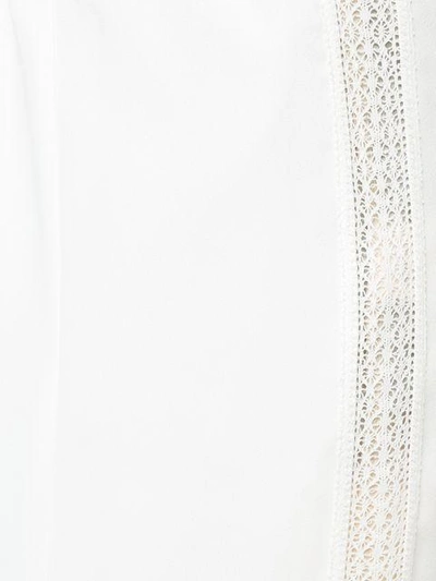 Shop Goen J Wide Leg Trousers With Lace Side Band In White