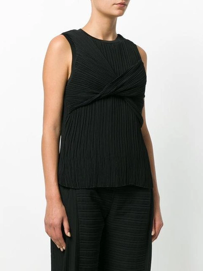 Shop Victoria Victoria Beckham Pleated Twist Blouse In Black