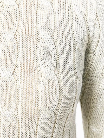 Shop Polo Ralph Lauren Cable-knit Sweater - Metallic