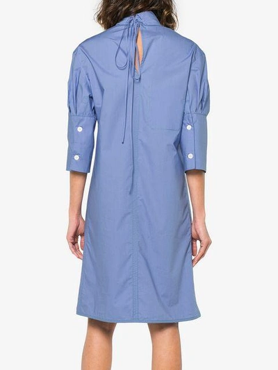 Shop Marni Short Sleeved Poplin Shirt Dress - Blue