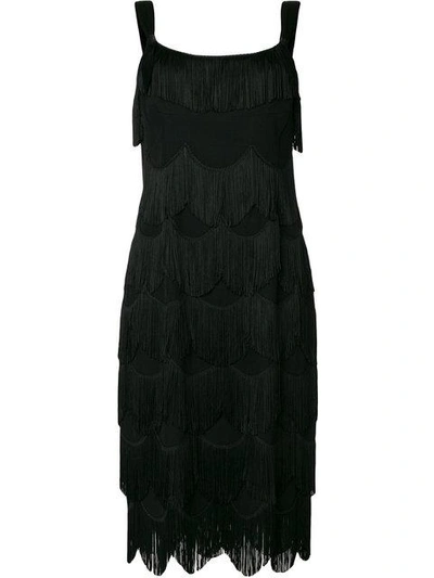 Shop Marc Jacobs Fringed Shift Dress In Black